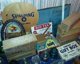 Budweiser Sign, Cheese Boxes, Curtiss Candy Gift Box