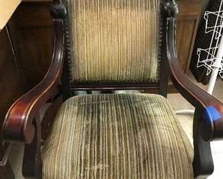 Absolutely gorgeous Victorian Figurine Arm Chair.  Ladies carved on back and in middle of back.  Mahogany