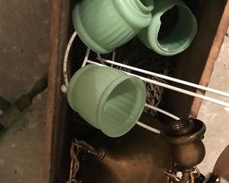 Light fixture with possible jadite globes