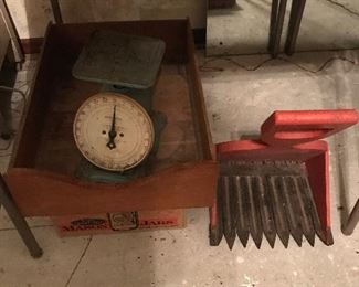 Primitives...coal shuttle and scales