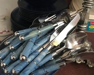 Blue Handled flatware