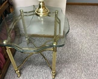Glass top and Brass Frame