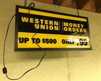Western Union sign that lights up.