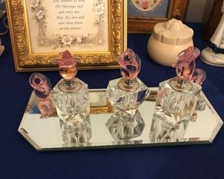 Love this perfume bottle tray and perfume bottles