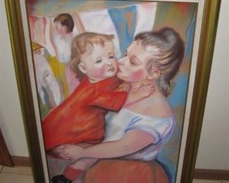 $300 - Mothers Love by D. Stribley Mixed media, 25 x 37"
