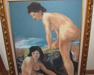 $350 - "On the Rocks" Nude by D. Stribley 25/36"