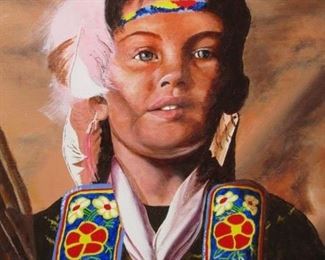 Ojibwa boy original by D. Stribley 29 x 38"
