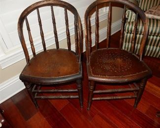 Antique barrel-back chairs