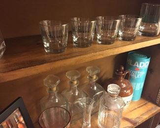 Huge selection of crystal and glassware.