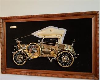 Vintage automobile collage wall art