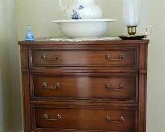Mahogany chest with hidden desk slide and drawers 