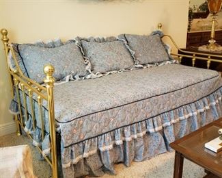Brass twin daybed with trundle