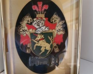 Embroidered family crest