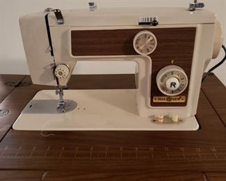 Dial Sew vintage sewing machine in cabinet