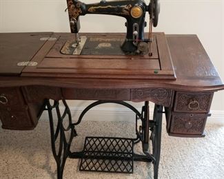 Oak cabinet Matchless sewing machine