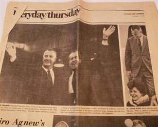 St. Louis Post Dispatch Everyday section October 11, 1973 with Spiro Agnew and Richard Nixon