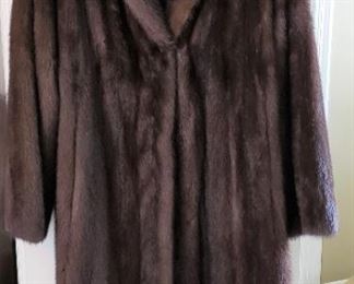 Full length brown mink coat