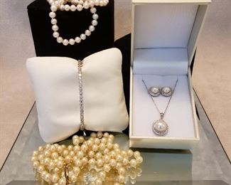 Pearls and sterling jewelry