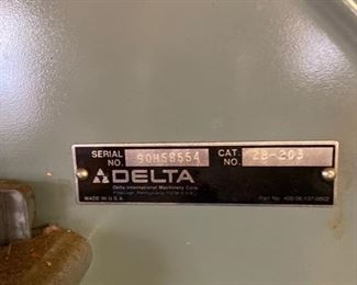 Delta Wood Cutting Band Saw 14”		                        Serial No. 90H58554 – Model No. 28-203
		w/  Instruction Manual
$350