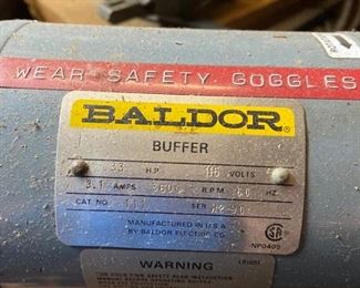 Vintage Baldor 1/3HP Buffer       Serial No. W2-90  - Model No. 111      $125