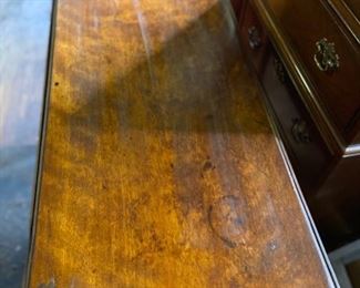 Antique Drop Leaf table with 1 drawer                           17”w with sides down x 37.5”l, leaves each    	   	             measure 9.75” – almost round when open     $125