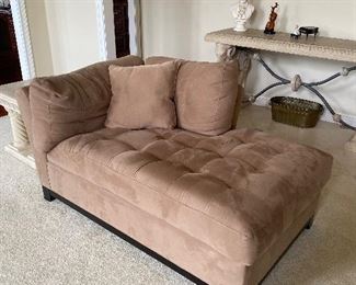 CINDY CRAWFORD METROPOLIS LEFT ARM UPHOLSTERED BEIGE CHAISE LOUNGE 
70”L x 42”W x 31”H 
$350
