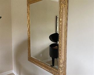 LARGE GOLD GILDED BEVELED MIRROR
47”W x 58”L
$250