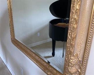 LARGE GOLD GILDED BEVELED MIRROR
47”W x 58”L
$250