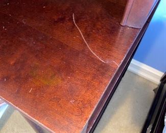 DESK WITH HUTCH BY YOUNG AMERICA 
52”L x 24”D x 75”H 
$140