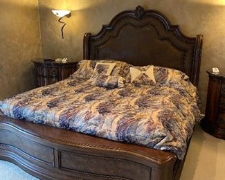 PULASKI KING SIZE BED 
97”L x 88.5”W x 78”H 
$600
