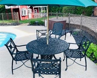 FRONTGATE PATIO FURNITURE- ROUND TABLE AND 4 CHAIRS $500