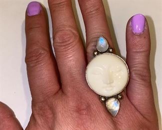 STERLING SILVER MOON RING