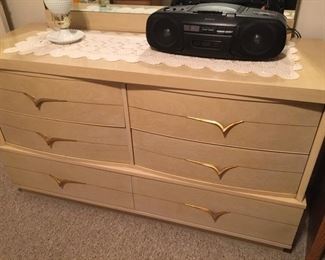 1950s pickled dresser with mirror and loads of storage