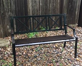 Metal park bench