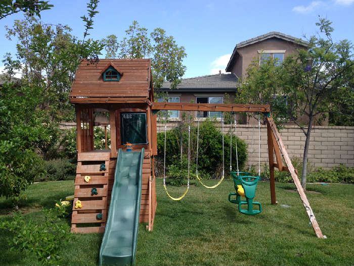 Wooden swing set, slide $600