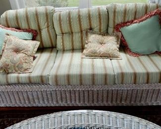 Vintage Henry Link wicker couch $850