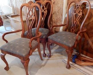 6 chairs two with arms $300