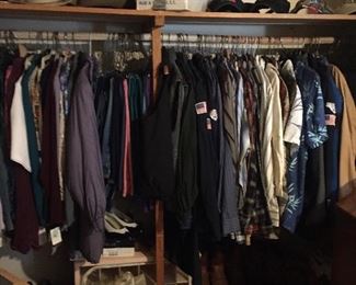 Menβs & ladies clothing. Many pieces are new with tags.