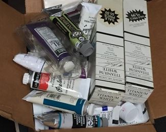 Paints, brushes & canvases galore.