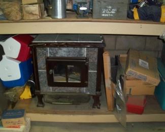 Brand new on pallet, we unboxed it. Hybrid wood/coal wood stove, comes with rear and side heat shields. Hearthstone 2.
