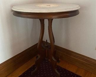 Antique Victorian marble top lamp stand