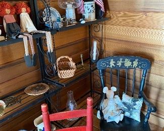Antique children's chairs, Hitchcock rocker
