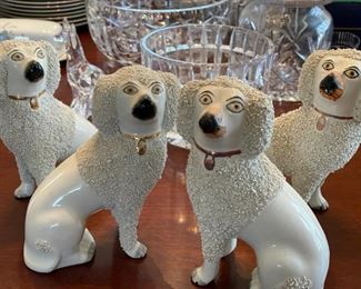 Staffordshire Ceramic Poodles. England