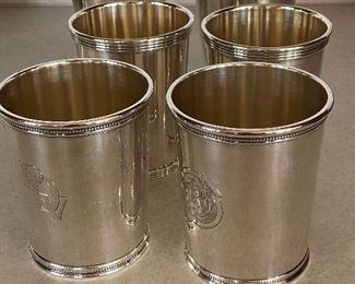 Antique sterling silver mint julep cups