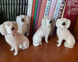 Antique Staffordshire porcelain poodles