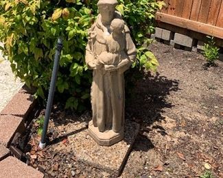 $30 outdoor sculpture of St. Francis.
