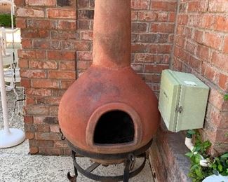 $95 Large Terra Cotta Chiminea.  