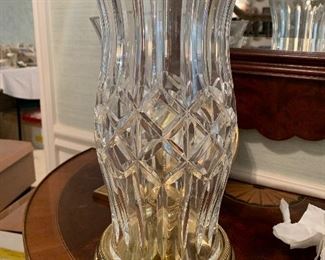 $60 - Waterford Crystal and Brass Hurricane candle holder