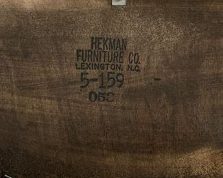 Wood inlaid table made by Hekman