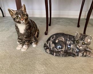 $150 each - Hand made ceramic cats with hand made glass eyes by Mike Hinton of England